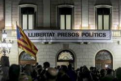 Celebració de la declaració de la República catalana a Sabadell 